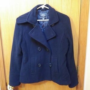 American Eagle Wool Sz M Jacket Coat Navy Blue